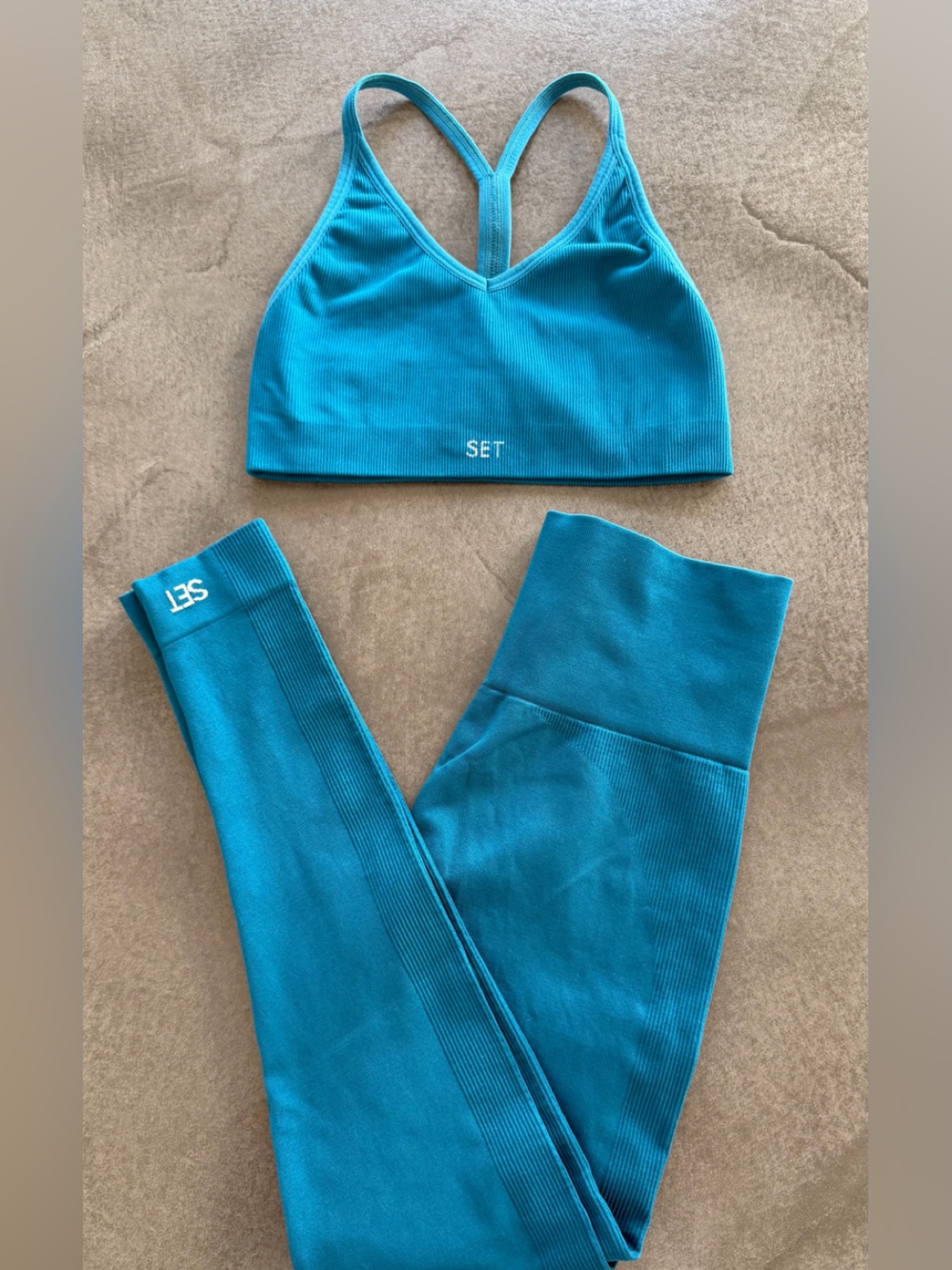 SET Active Teal Women's Leggings & Sports Bra Set